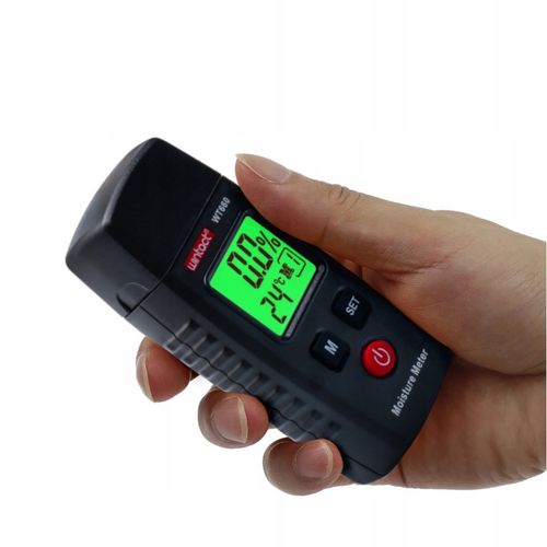 WILGOTNOŚCIOMIERZ MIERNIK WILGOTNOŚCI DREWNA BETONU CEGŁY GIPSU TYNK LCD na Arena.pl