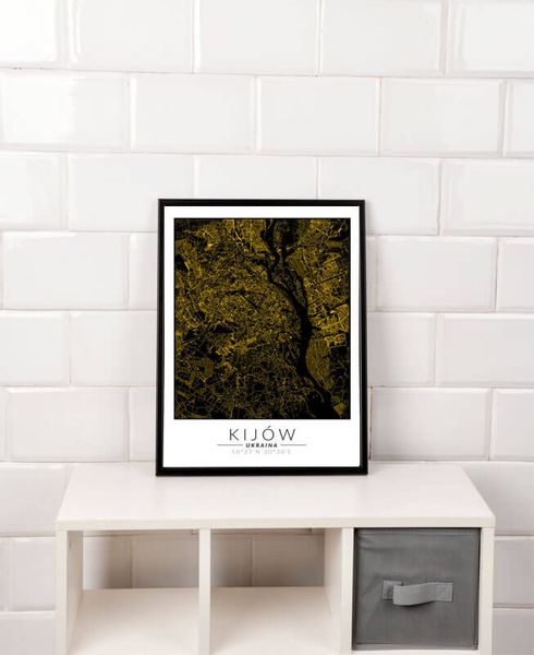 Kijów złota mapa - plakat 42x59,4 cm zdjęcie 2