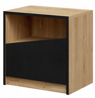 Stolik Nocny Do Sypialni Dąb Odwieczny + Czarny 50 cm ASTROM JR - 2 Kolory