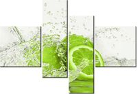 130CM 90 OBRAZ 4 ELEM LIMONKA WODZIE ŚCIENNY