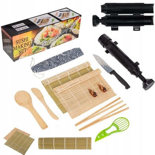 ZESTAW MASZYNKA DO ROBIENIA SUSHI Z ROLKA MATA AKCESORIA DO SUSHI BAZOOKA na Arena.pl