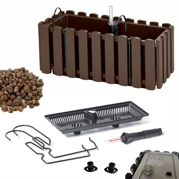 Skrzynka na balustradę DDEF400W Doniczka balkonowa + Keramzyt 1l zdjęcie 1