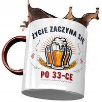 Kubek Bordowy Na Urodziny 33 33Cie 33-Cie Prezent Z Nadrukiem Ze Zdjęciem