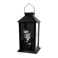 Znicz Lampion Solarny ze Zdjęciem Czarny z Wkładem LED na Grób
