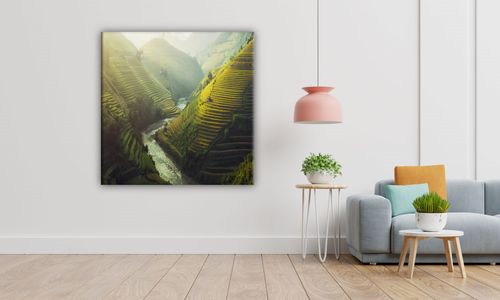 OBRAZ NA PŁÓTNIE 104 Uprawa ryżu 30x30cm na Arena.pl