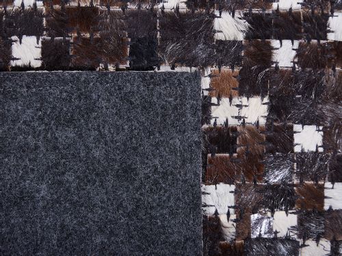 Dywan patchwork skórzany 160 x 230 cm brązowy AKKESE na Arena.pl