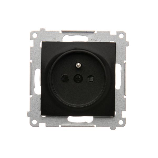 Simon54 Gniazdo wtyczkowe pojedyncze z uziemieniem DGZ1Z.01/49 czarny zdjęcie 1