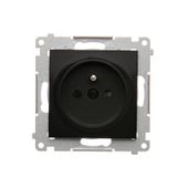 Simon54 Gniazdo wtyczkowe pojedyncze z uziemieniem DGZ1Z.01/49 czarny