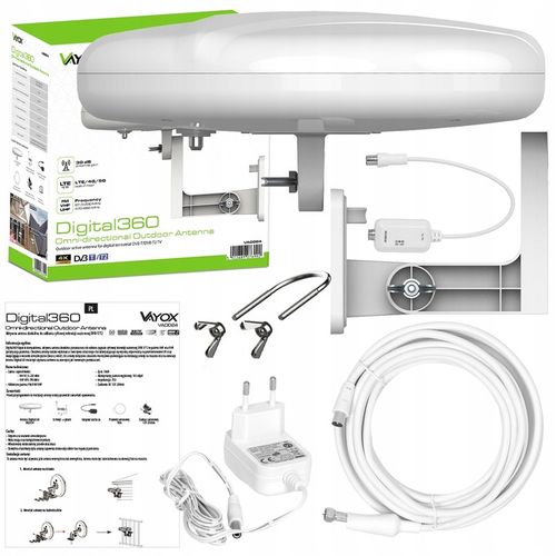 ANTENA DVBT2 DOOKÓLNA DO TELEWIZJI NAZIEMNEJ LTE 4K MUX8 Digital360 na Arena.pl