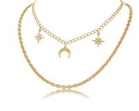 naszyjnik podwójny z 3 zawieszkami (c21/ten/10au)