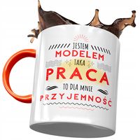 Kubek Pomarańczowy Dla Modela Taka Praca To Dla Z Nadrukiem Ze Zdjęciem