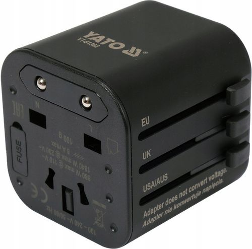 Uniwersalny podróżny adapter sieciowy YATO YT-81302 dla ponad 150 krajów na Arena.pl