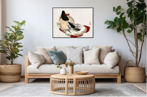 Plakat 100x75cm A Lady in a Kimono, Bairei Japoński Vintage do Salonu na Arena.pl