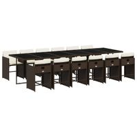 13-cz. zestaw mebli do ogrodu, poduszki, brązowy, rattan PE