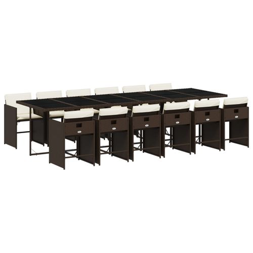 13-cz. zestaw mebli do ogrodu, poduszki, brązowy, rattan PE na Arena.pl