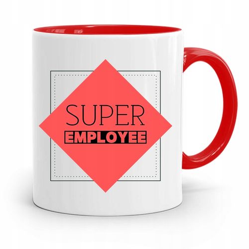 Dla Pracownika Kubek Czerwony Super Employee Z Nadrukiem Ze Zdjęciem na Arena.pl