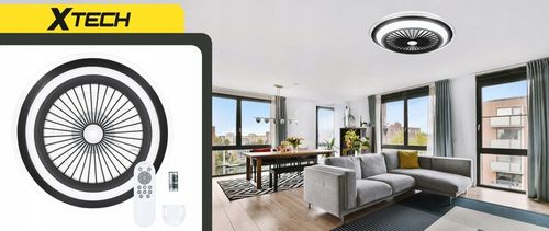 WENTYLATOR SUFITOWY WIATRAK PLAFON LAMPA LED 52 CM DUŻY APLIKACJA BLUETOOTH na Arena.pl