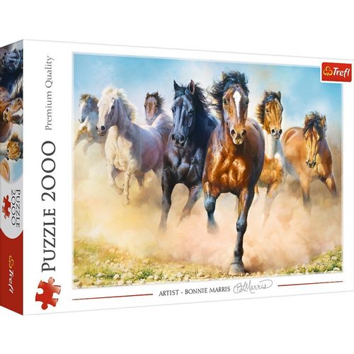 Puzzle 2000 Elementów Galopujące Stado Koni na Arena.pl