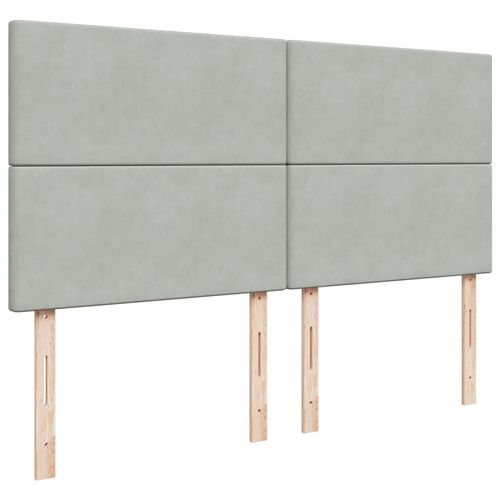 Łóżko kontynentalne z materacem, jasnoszare, aksamit, 200x200cm na Arena.pl