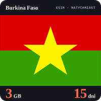 Karta eSIM Internet Burkina Faso 3 GB na 15 dni - bez rejestracji