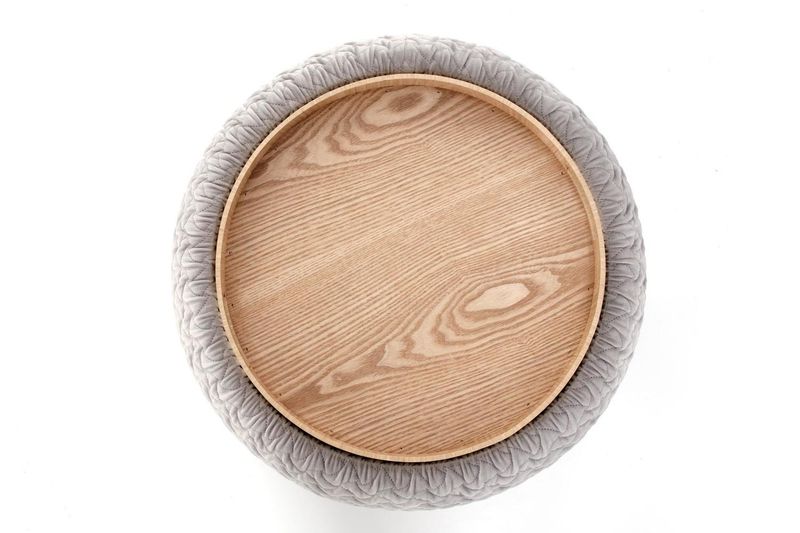 Pufa z tacą Nobo szara zdjęcie 5