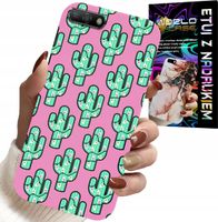 ETUI DO HUAWEI Y6 2018 - KAKTUSY, KAKTUS NA RÓŻOWYM TLE + FOLIA
