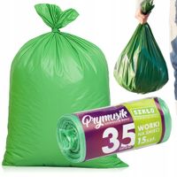 WORKI NA ŚMIECI 35L 15 SZT ZIELONE DO SEGREGACJI NA ODPADY WYTRZYMAŁE
