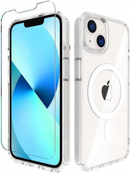 Etui Do iPhone 13 + Szkło 9H WZMACNIANE 360° do MAGSAFE CLEAR CASE zdjęcie 1