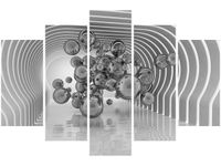 OBRAZ NEW ART NEURONY SREBRNE TUNEL ŚWIETLNY