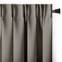 Zasłona blackout 90% na taśmie z szarfą 140x175 beżowa Restilo