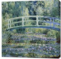 Obraz 90x90cm Water Lilies and Japanese Bridge, Monet Vintage