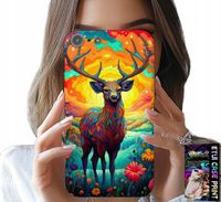 ETUI DO IPHONE 5 / 5S / 5C - KOLOROWE WZORY JELEŃ ŁOŚ ZWIERZĘTA LEŚNE
