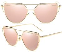 Kocie okulary przeciwsłoneczne - lustrzanki damskie GLAM CAT EYE O6