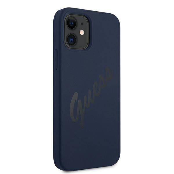 guess guhcp12slsvsbl iphone 12 mini5,4 niebieski/blue hardcase script zdjęcie 4