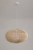 Dekoracyjna lampa Wisząca BONTI bambusowa Naturalny klosz Biały zwis 1xE27