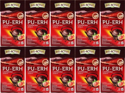 BIG ACTIVE HERBATA CZERWONA PU-ERH GREJPFRUT 20szt x10 na Arena.pl