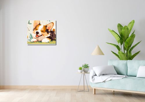 Obraz 60x50cm Beztroski Corgi na Arena.pl