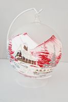 Handmade Bombka ze Szkła z Zimowym Pejzażem z Miejscem na Świeczkę