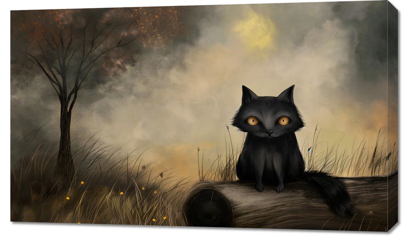 Obraz 100x60cm Czarny Kot zdjęcie 1