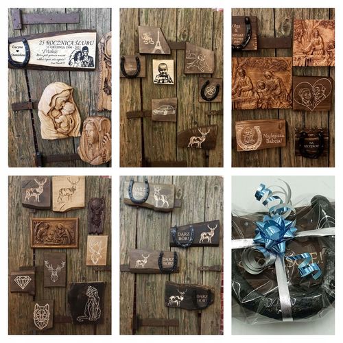 Topór siekierka zegar w drewnie 50cm na prezent na Arena.pl