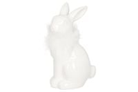 figurka 4szt  ceramiczna królik 9x7x13cmh, biały