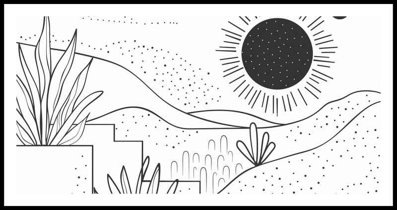 Plakat 91,3x44,5cm Linearny Pejzaż zdjęcie 3