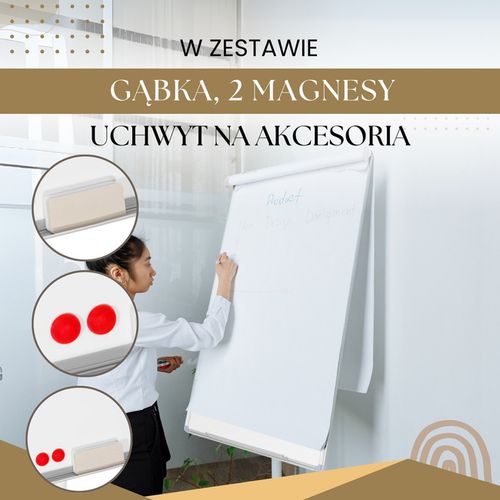 Flipchart tablica magnetyczna suchościeralna 101x72 cm na Arena.pl