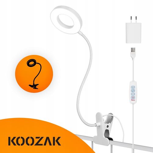 Lampka biurkowa led na biurko dla dzieci z klipsem biała do czytania na Arena.pl