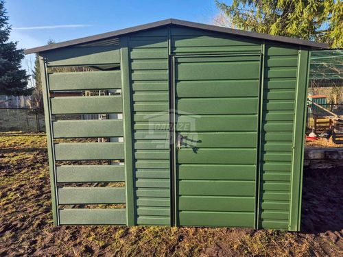 Schowek domek ogrodowy 2x2m + wiata 1m drzwi okno dach GP604 na Arena.pl