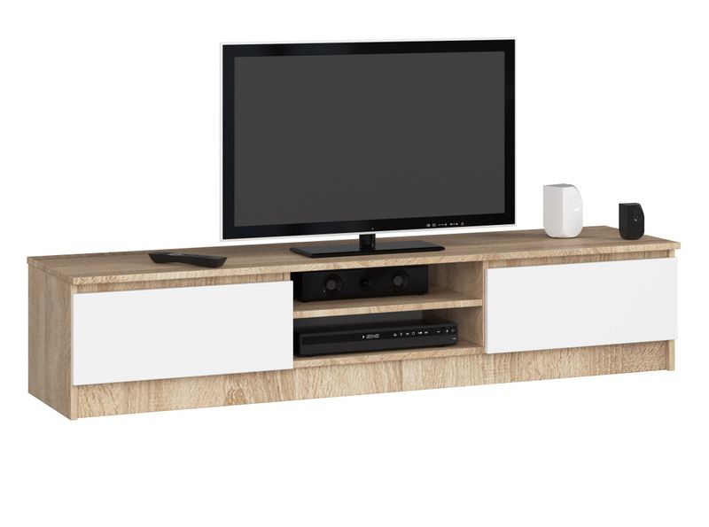 SZAFKA RTV 160 cm SONOMA / BIAŁA zdjęcie 1