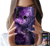 ETUI DO HUAWEI P30 LITE - FIOLETOWY MARMUREK MODNE KOBIECE + SZKŁO