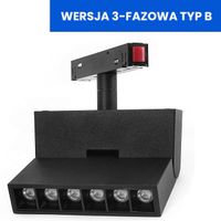 Łamana lampa do szyn magnetycznych 3-fazowych 813 Domeno LED 6W 3000K czarna