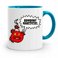 Kubek Błękitny Rezent Dzień Nauczyciela Bombowy Z Nadrukiem Ze Zdjęciem