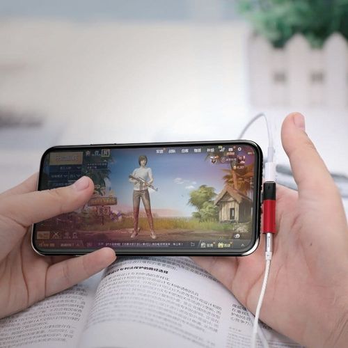 Adapter Audio Baseus L43 Lightning do Mini Jack 3.5mm + Lightning (czerwony) na Arena.pl